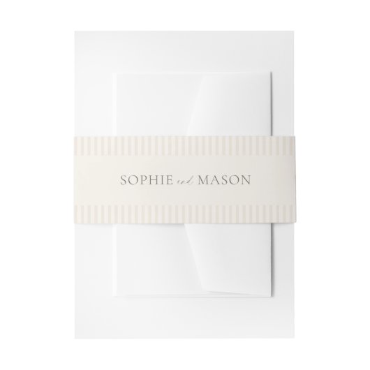 Vintage Floral Stripe Wedding Invitation Einladungsbanderole (Vorderseite Beispiel)