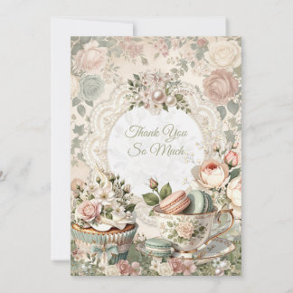 Vintage Floral Sweet 16 Dankeskarten Einladung