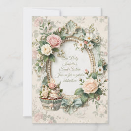 Vintage Floral Tea Party Sweet 16 Invitation Einladung