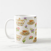 Vintage Floral Teapot Teacup Pattern  Kaffeetasse (Links)
