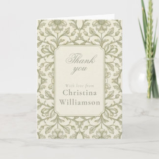 Vintage Floral Thank You Elegant Botanical custom Karte