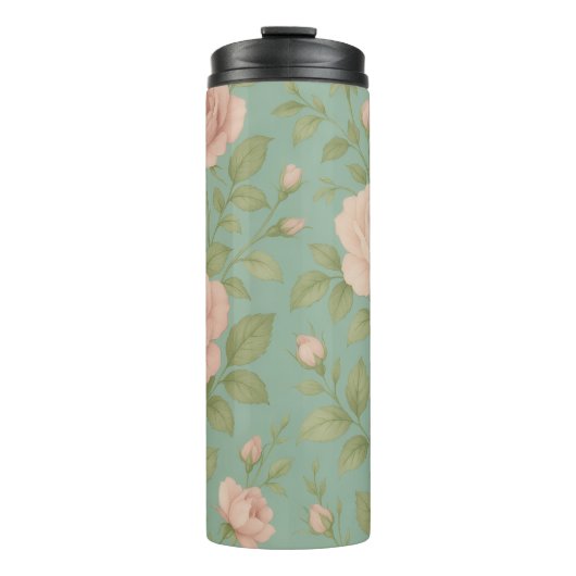 Vintage Floral Thermal Tumbler Thermosbecher (Vorderseite)