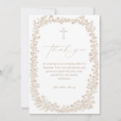 Vintage Floral Toile Baptism Dankeskarte (Vorderseite)