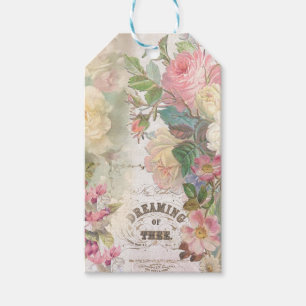 Vintage Floral Träumend von Dir Scrapbook Geschenkanhänger