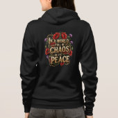 Vintage Floral Typography Peace Hoodie (Rückseite)
