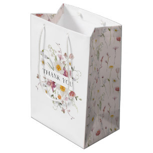 Vintage floral Vielen Dank für Ihr Geschenk Tasche Mittlere Geschenktüte