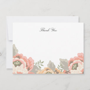 Vintage floral Vielen Dank Note Card Mitteilungskarte