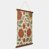 Vintage Floral Wall Hanging  Wandteppich Mit Holzrahmen (Gewinkelt)