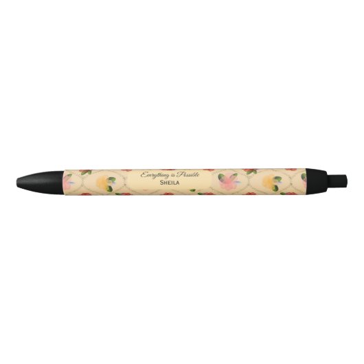 Vintage floral watercolour diamond pen kugelschreiber (Vorderseite)