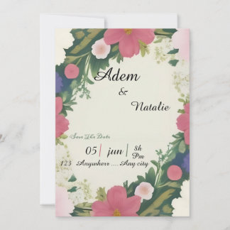 Vintage floral wedding card einladung