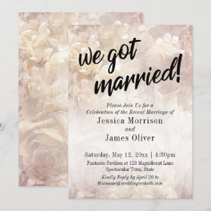 Vintage Floral Wir haben geheiratet Empfang-Only Einladung