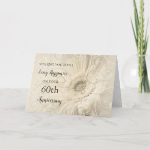 Vintage florale 60. Hochzeitskarte Karte