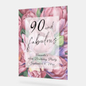 Vintage florale 90. Geburtstagsparty Acrylschild (Winkel)