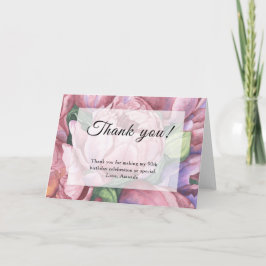 Vintage florale 90. Geburtstagsparty Dankeskarte