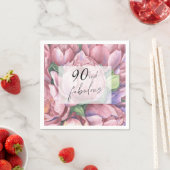 Vintage florale 90. Geburtstagsparty Serviette (Beispiel)