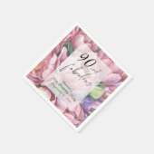 Vintage florale 90. Geburtstagsparty Serviette (Ecke)