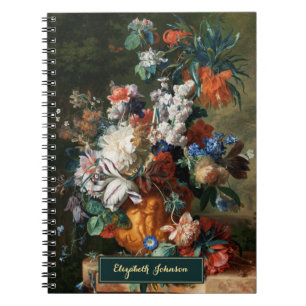 Vintage florale Art Gold Mit Monogramm Individuell Notizblock