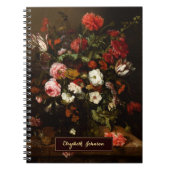 Vintage florale Art Individuelle Name Gold Mit Mon Notizblock (Vorderseite)