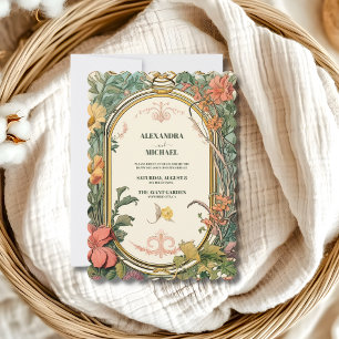 Vintage Florale Art Nouveau Hochzeit Einladung