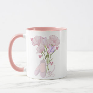 Vintage Florale Ballettschuhe Ästhetik Kaffee Tasse