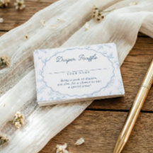 Vintage Florale Blaue Babyparty-Windel-Raffelkarte