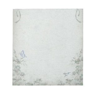 Vintage Florale Blaue Hochzeit Notizblock