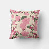 Vintage florale Blume Tapete Rosa Kissen (Rückseite)