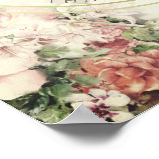 Vintage florale Botanische Hochzeit Poster (Ecke)