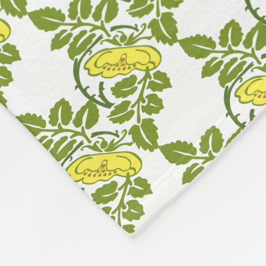 Vintage florale Buttercup Tapete Damast Fleecedecke (Ecke)