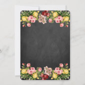Vintage florale Chalkboard-Engagement-Partei Einladung (Rückseite)