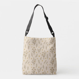 Vintage florale Crossbody Bag - Daisy & Herz Tragetaschen Mit Langen Trägern