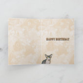 Vintage florale Damask Sphynx Cat Geburtstag Karte (Innenseite)