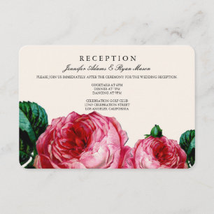 VINTAGE FLORALE DECOUPAGE WEDING REZEPTION CARDS EINLADUNG