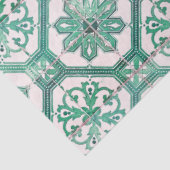 Vintage florale Delft Green Tile Decoupage Seidenpapier (Ausschnitt)