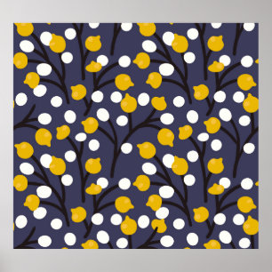 Vintage florale delikate botanische Muster. Poster