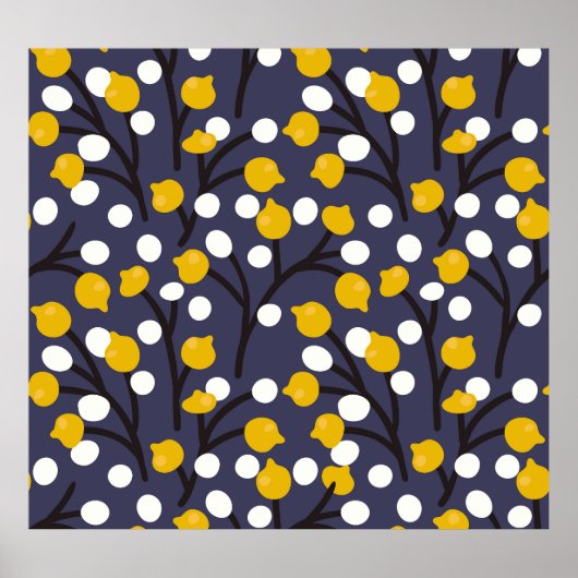 Vintage florale delikate botanische Muster. Poster (Vorne)