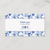 Vintage florale delsoftware social danke begleitkarte (Vorderseite)