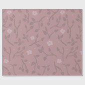 Vintage florale Dusty Rose Geschenkpapier (Flach)