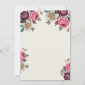 Vintage florale Einladung zum 100. Geburtstag (Rückseite)