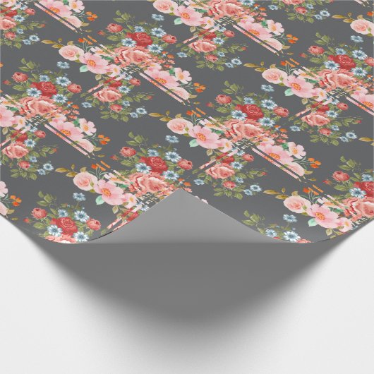 Vintage florale Elegance Geschenkpapier (Ecke)