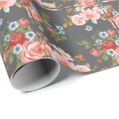 Vintage florale Elegance Geschenkpapier (Rolleneckpunkt)