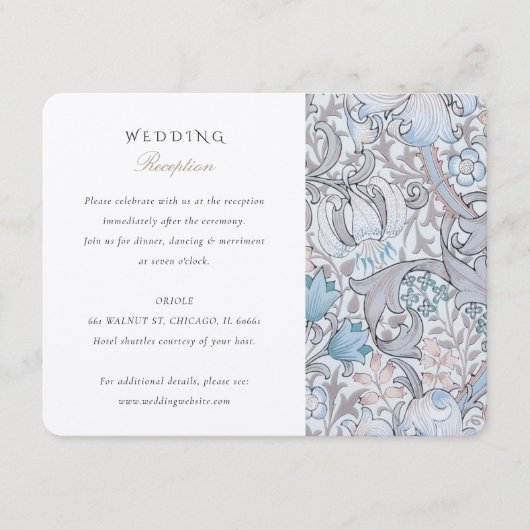 Vintage florale Elegance Hochzeitskarte Begleitkarte (Vorderseite)