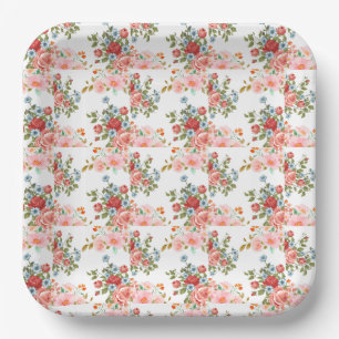 Vintage florale Elegance Pappteller