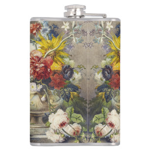 Vintage Florale Elegante Botanische Gartenmalerei Flachmann