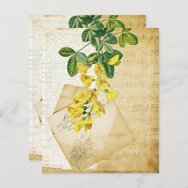 Vintage florale Ephemera (Vorne/Hinten)