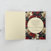 Vintage florale Faltschachtel Weihnachtskarte Feiertagskarte (Innenseite)