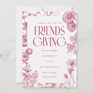 Vintage florale Freundschaft Einladung