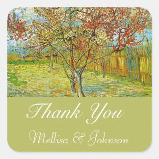Vintage florale Gastgeschenk Hochzeit danke Ihnen Quadratischer Aufkleber