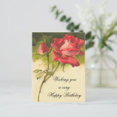 Vintage florale Geburtstagskarte Postkarte (Stehend Vorderseite)