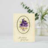 Vintage florale Geburtstagskarte Postkarte (Stehend Vorderseite)